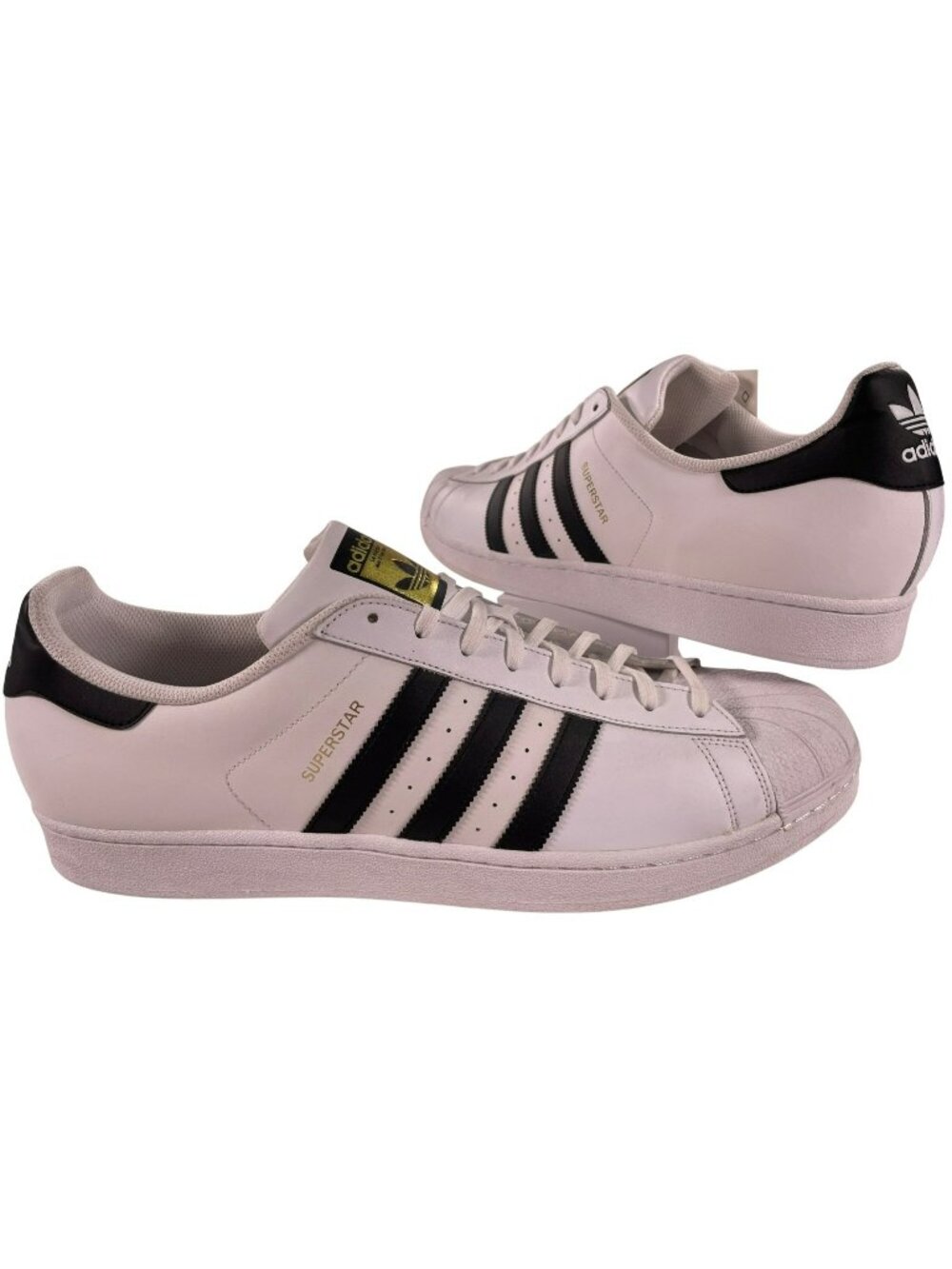 Adidas Superstar Originals White & Black Leather Sneakers Men's Sz 19 C77124 NEW